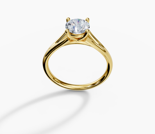 18K Round 1 Carat F/G VS/SI Split Plain 4Pr Diamond Ring