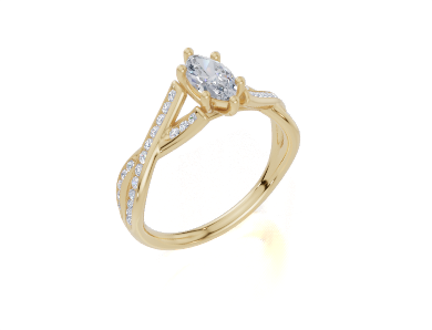 18ct Marquise 0.30Carat G/H-CC SI Twisted Channel 6Pr  Diamond Ring