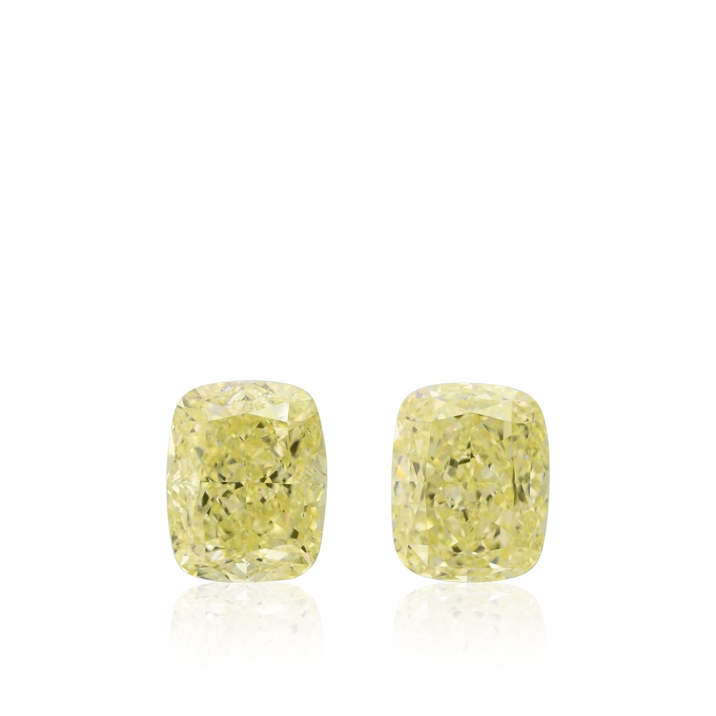 2,02 Karat Fancy Yellow Cushion Diamanten VS1 GIA Paar