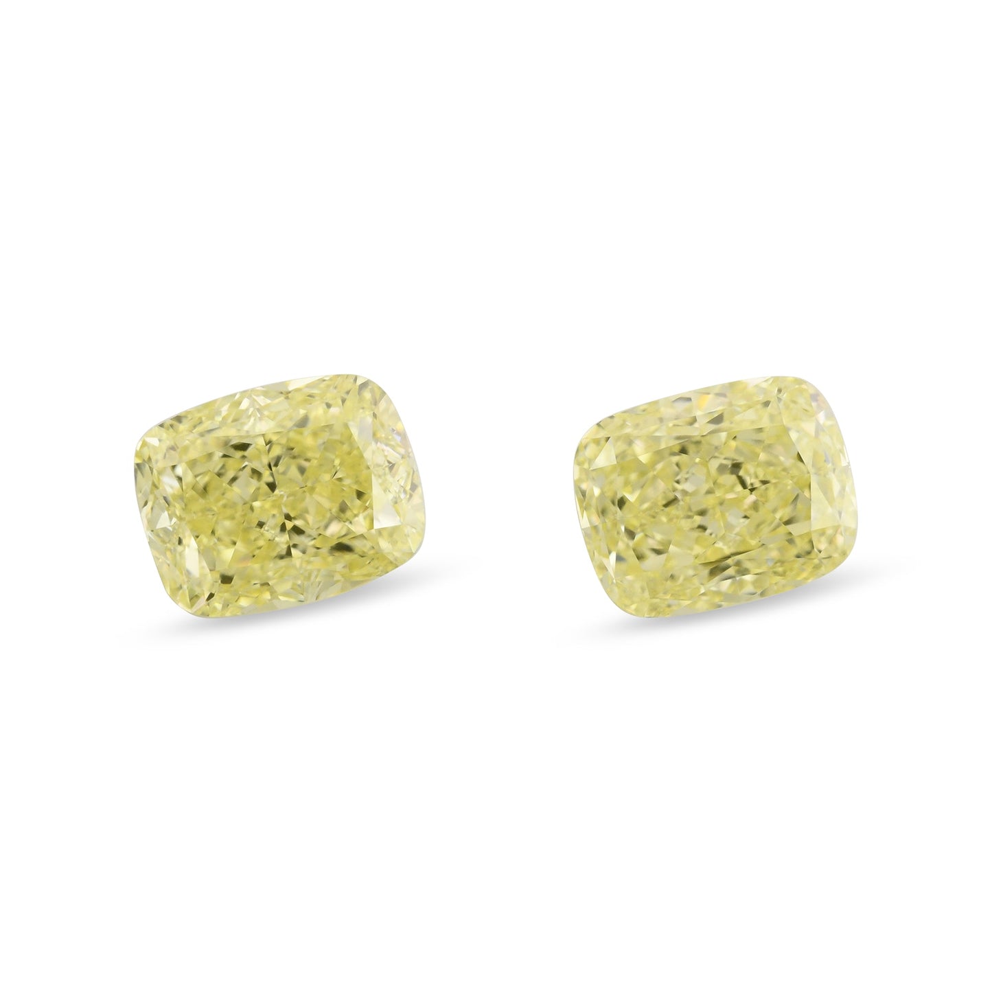 2,02 Karat Fancy Yellow Cushion Diamanten VS1 GIA Paar