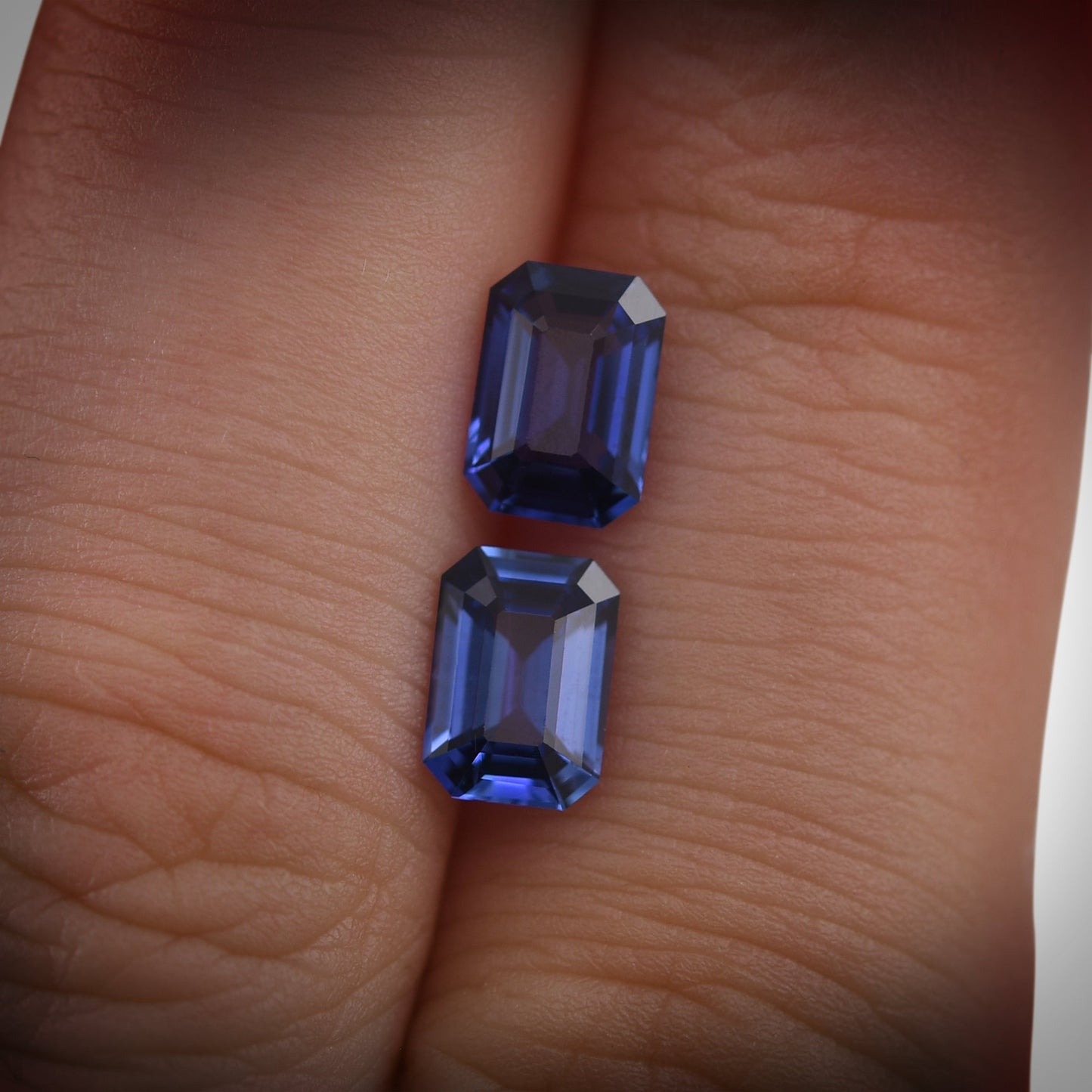 2,03 Karat blaue Smaragd-Saphire aus Sri Lanka (Paar)