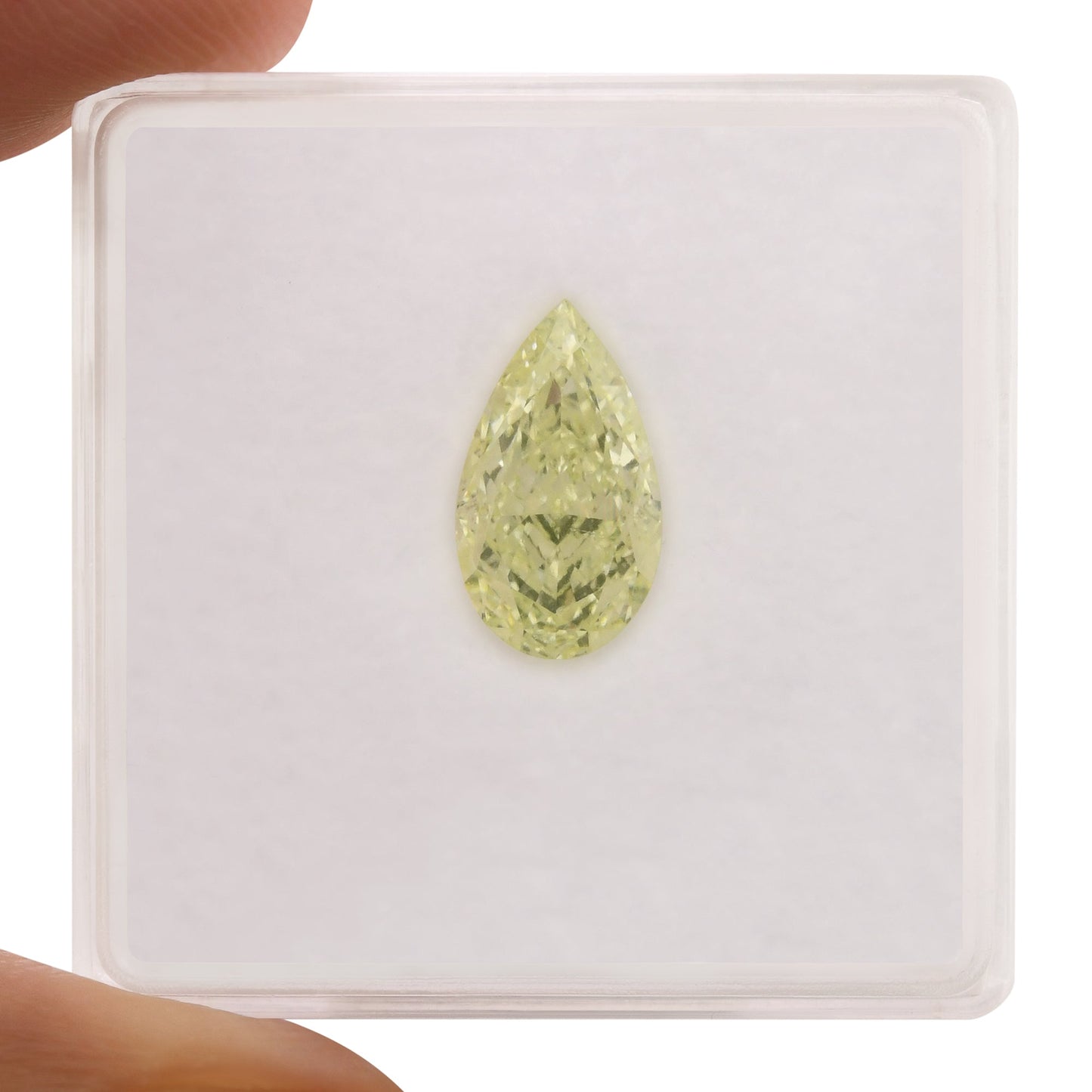 2,04 Karat Fancy Light Yellow Green Birnenförmiger Diamant VS2 GIA