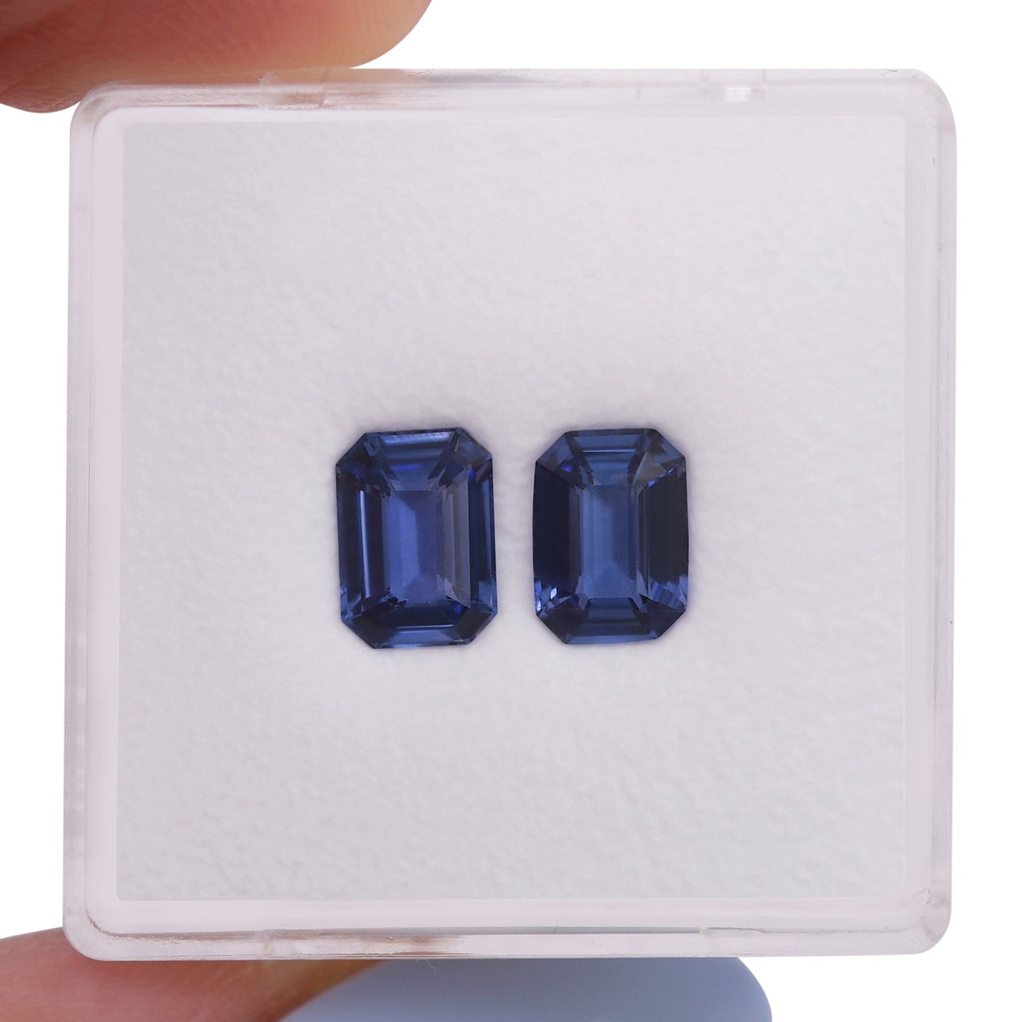 2,04 Karat blaue Smaragd-Saphire aus Sri Lanka (Paar)