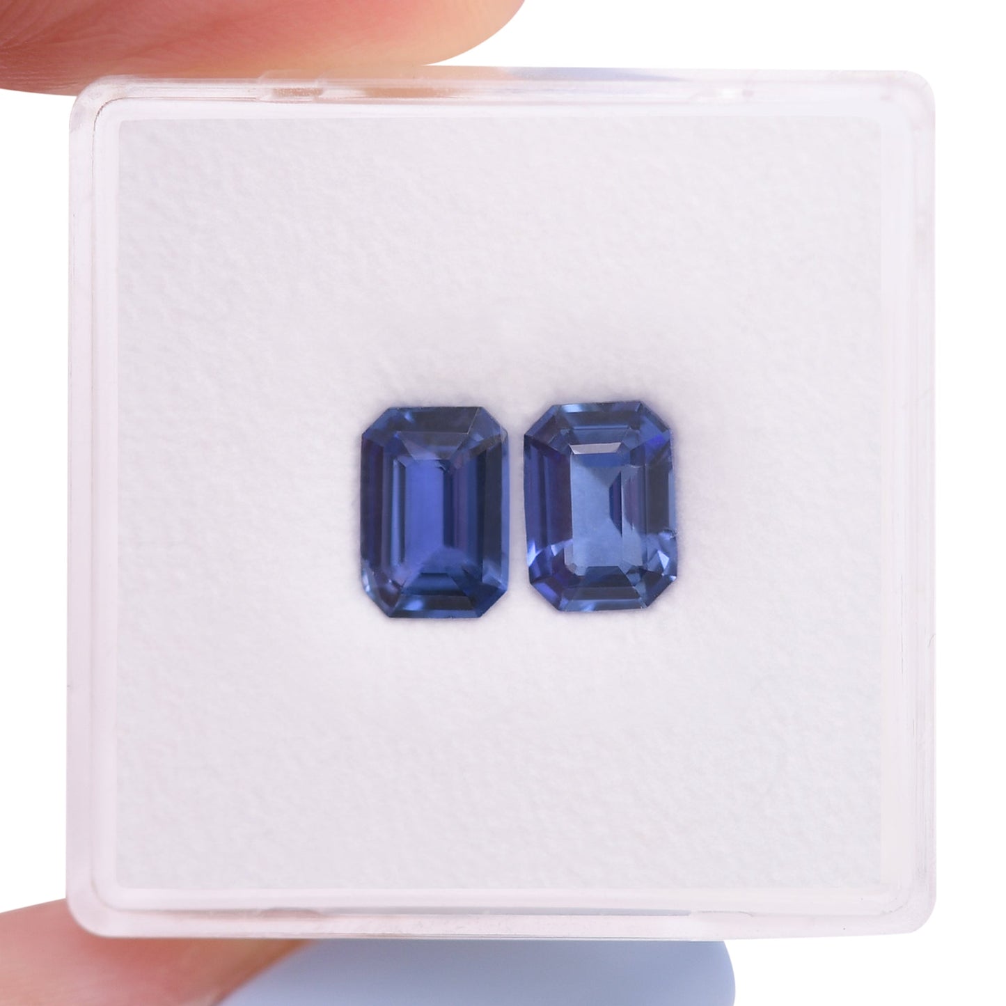 2,06 Karat blaue Smaragd-Saphire aus Sri Lanka (Paar)