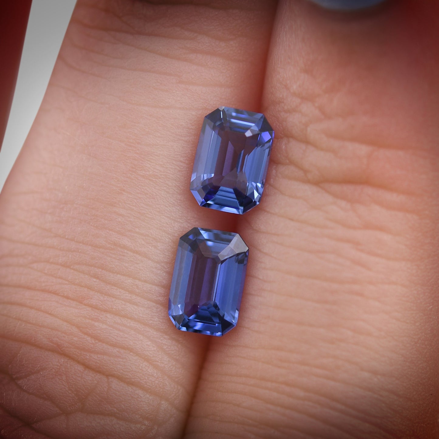 2,06 Karat blaue Smaragd-Saphire aus Sri Lanka (Paar)
