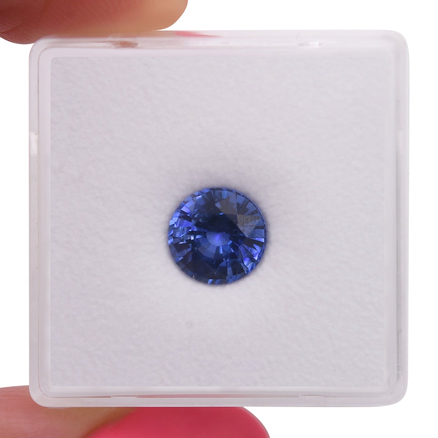 2,09 Karat blauer runder Saphir aus Sri Lanka