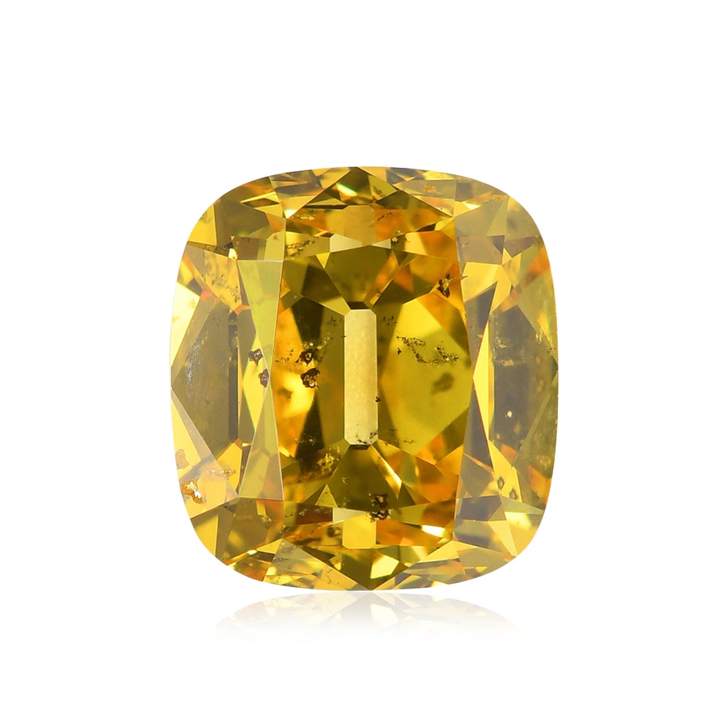 2,14 Karat Fancy Vivid Yellow Diamant im Altschliff, I1 GIA