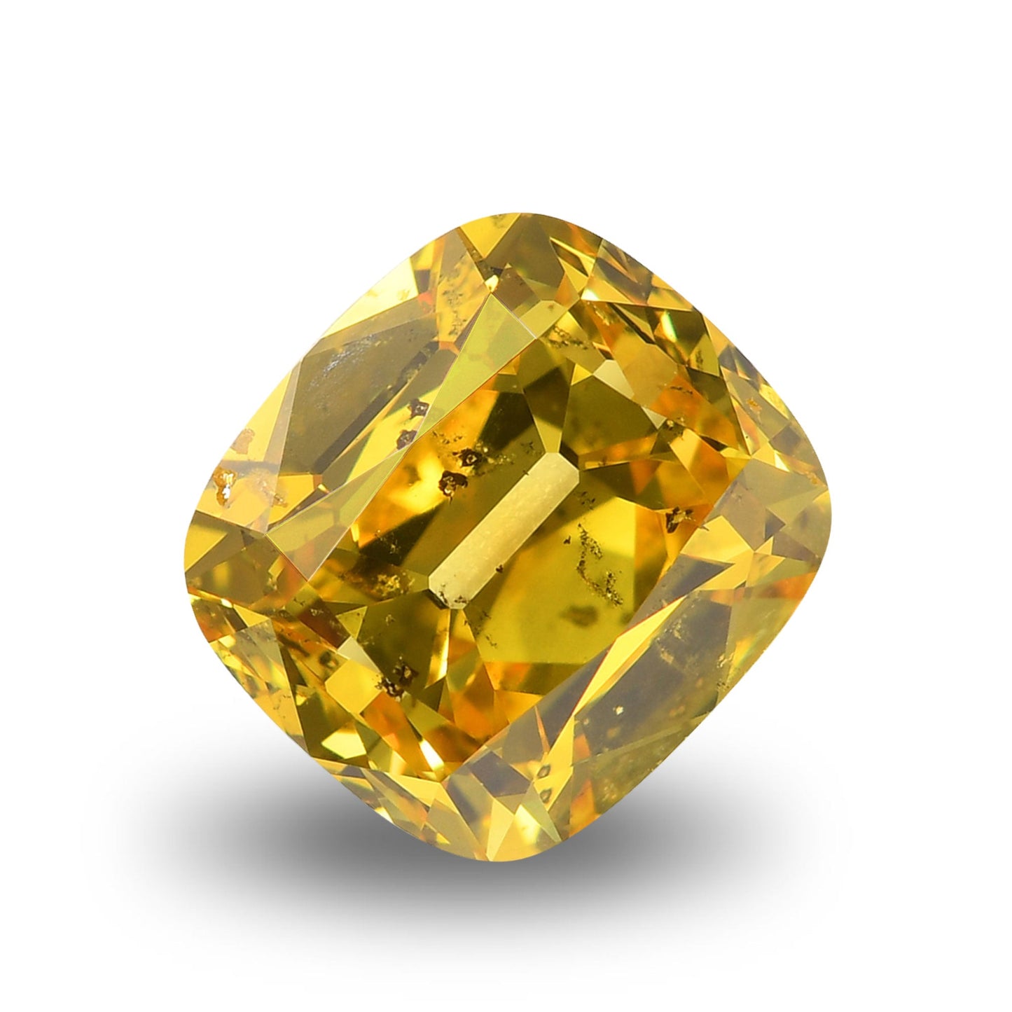 2,14 Karat Fancy Vivid Yellow Diamant im Altschliff, I1 GIA