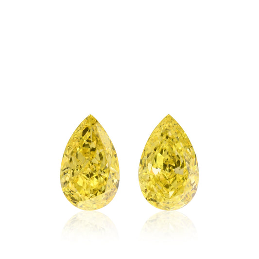 2,17 Karat Fancy Vivid Yellow Birnen-Diamanten (VS1 und VVS2, GIA-zertifiziert)