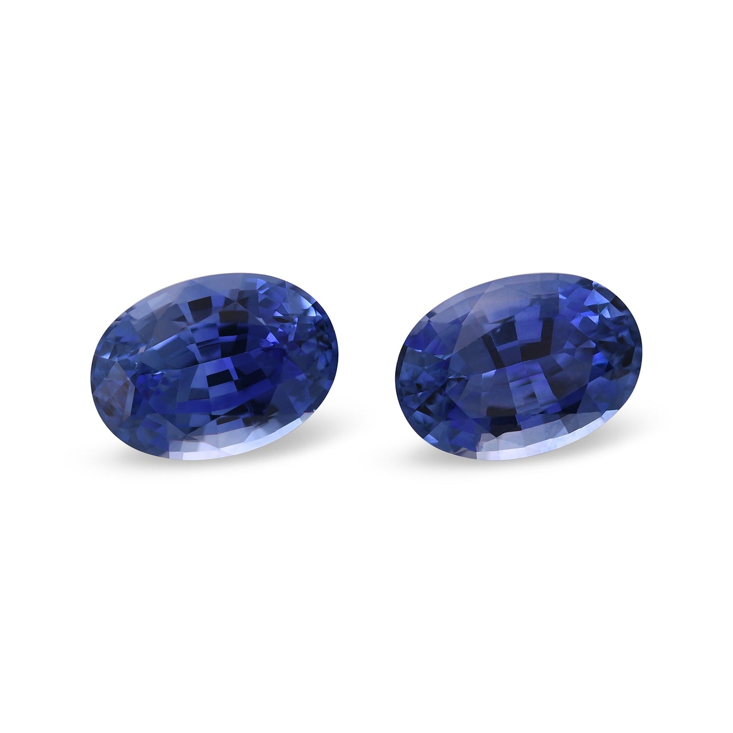 Paar ovale blaue Saphire aus Sri Lanka, 2,17 Karat