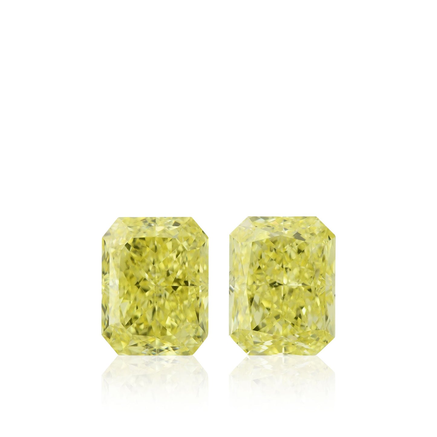2,22 Karat Fancy Intense Yellow Radiant Diamanten VVS1 GIA Paar