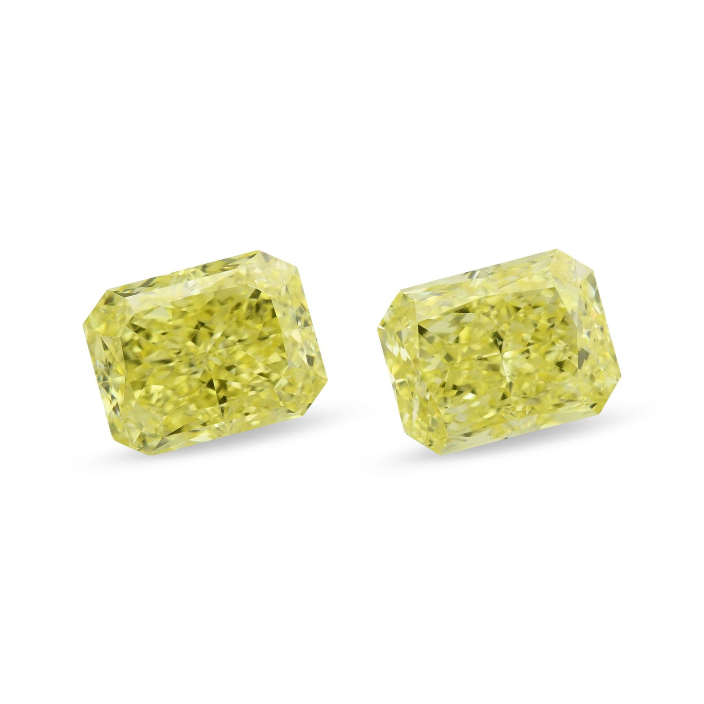 2,22 Karat Fancy Intense Yellow Radiant Diamanten VVS1 GIA Paar