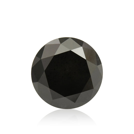 2,22 Karat Fancy Black Round Diamond GIA