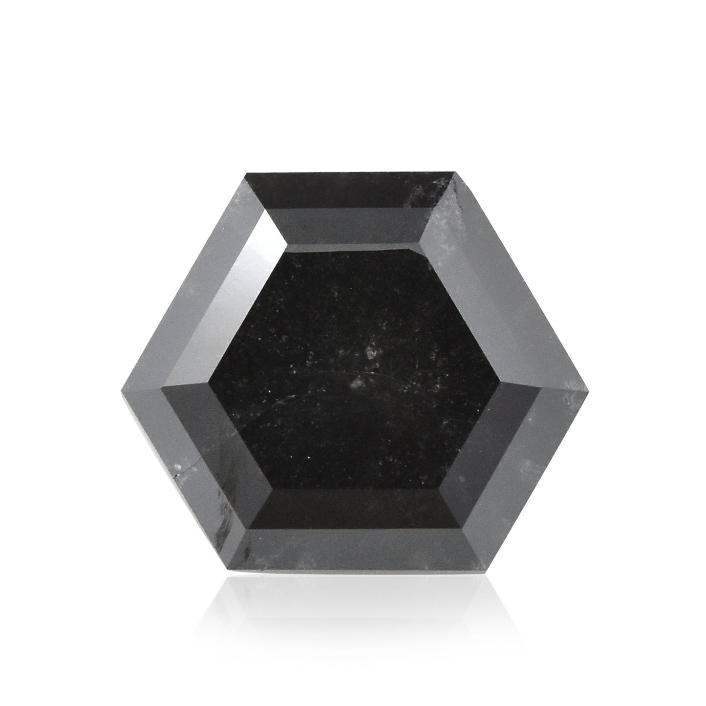 2,22 Karat Fancy Black Hexagonal Diamond GIA