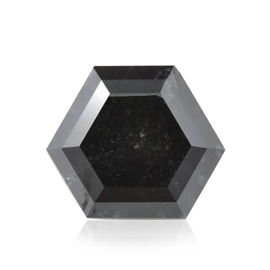 2,22 Karat Fancy Black Hexagonal Diamond GIA