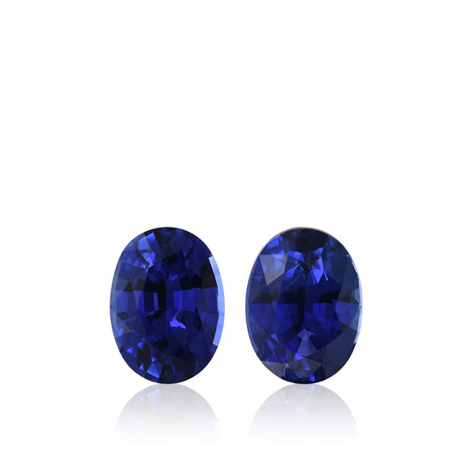 Paar ovale blaue Saphire aus Sri Lanka, 2,65 Karat