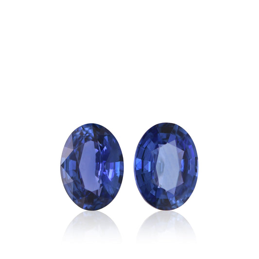 Paar ovale blaue Saphire aus Sri Lanka, 2,67 Karat