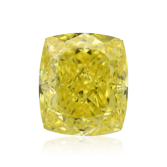 2,81 Karat Fancy Vivid Yellow Cushion Diamond VS2 GIA