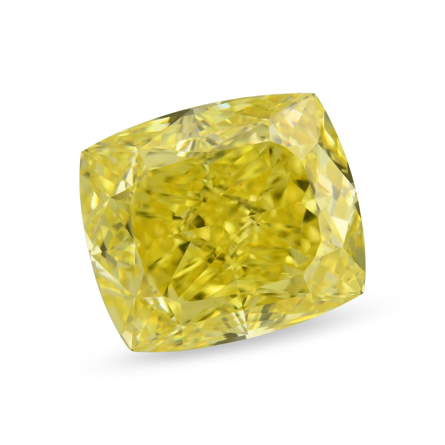2,81 Karat Fancy Vivid Yellow Cushion Diamond VS2 GIA