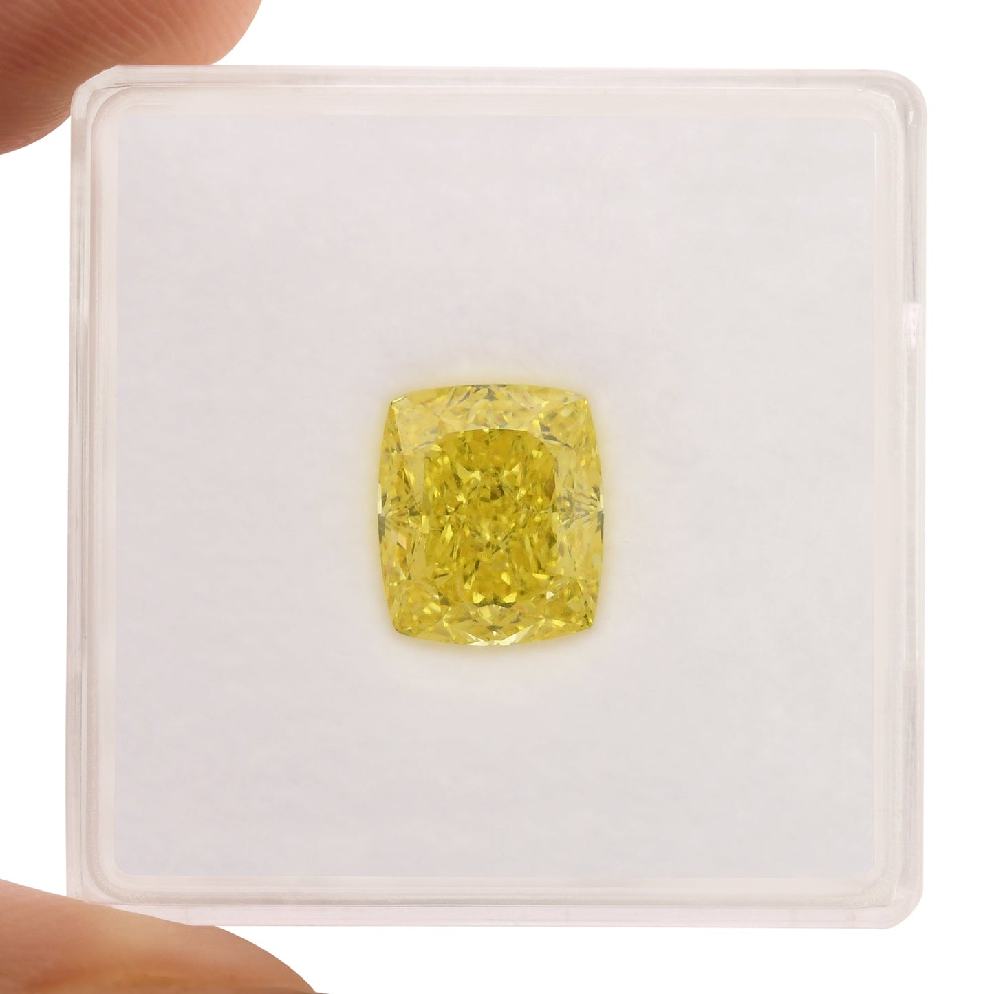 2,81 Karat Fancy Vivid Yellow Cushion Diamond VS2 GIA