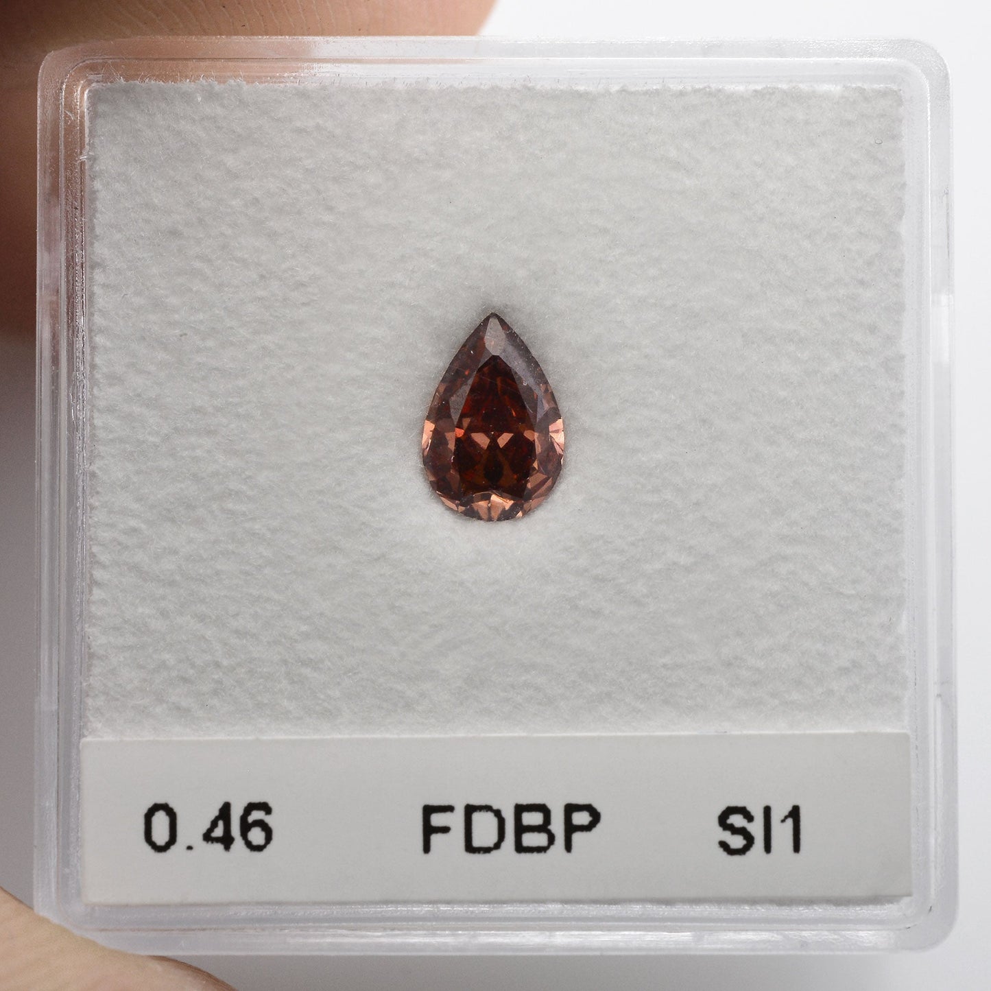 0,46 Karat Fancy Deep Brown Pink Birnenförmiger Diamant SI1 GIA