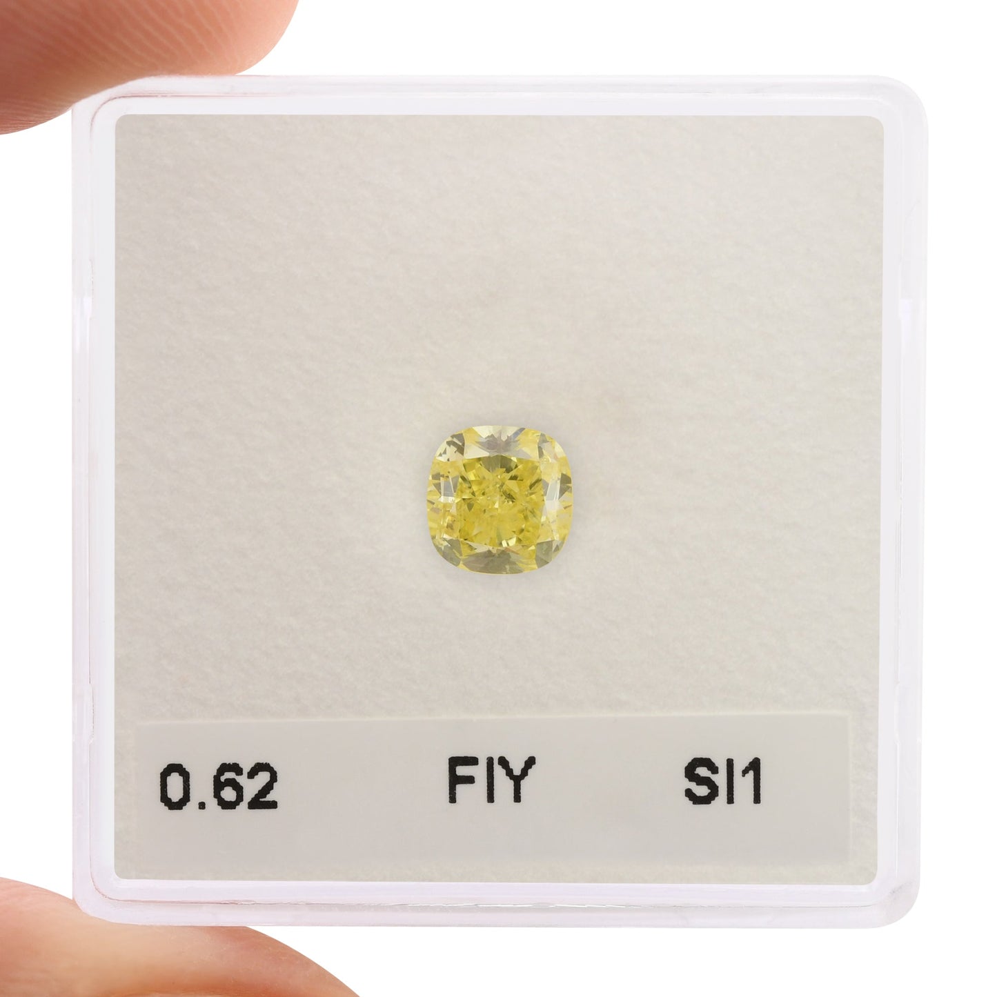 0,62 Karat Fancy Intense Yellow Cushion Diamond SI1 GIA