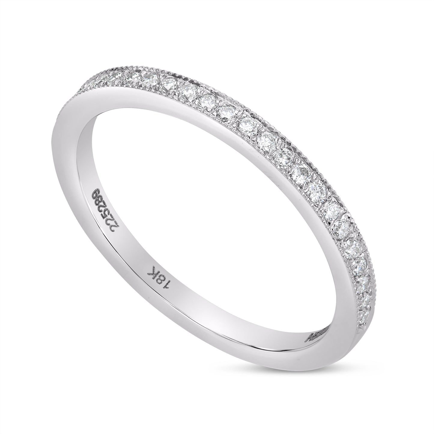 Diamant-Ehering mit Milgrain-Kante