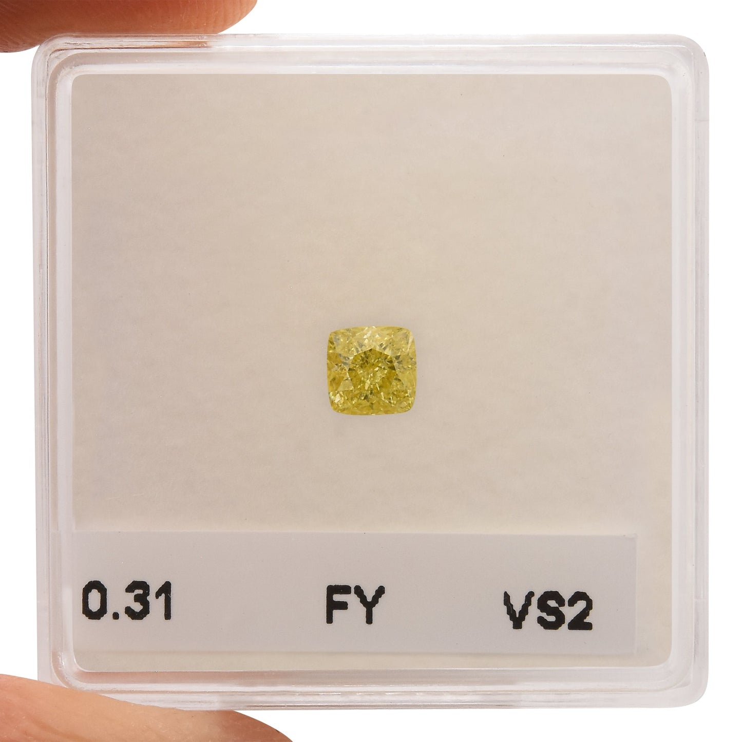 0,31 Karat Fancy Yellow Cushion Diamond VS2 GIA