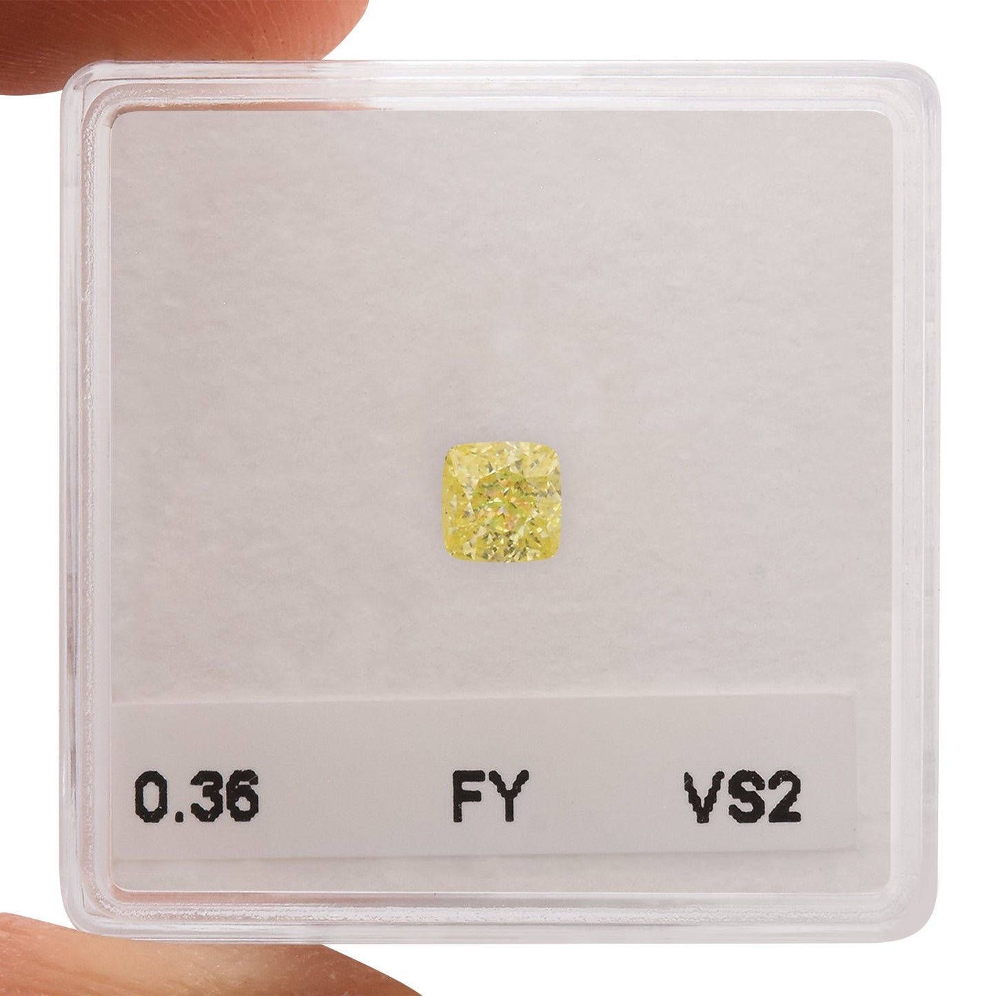 0,36 Karat Fancy Yellow Cushion Diamond VS2 GIA