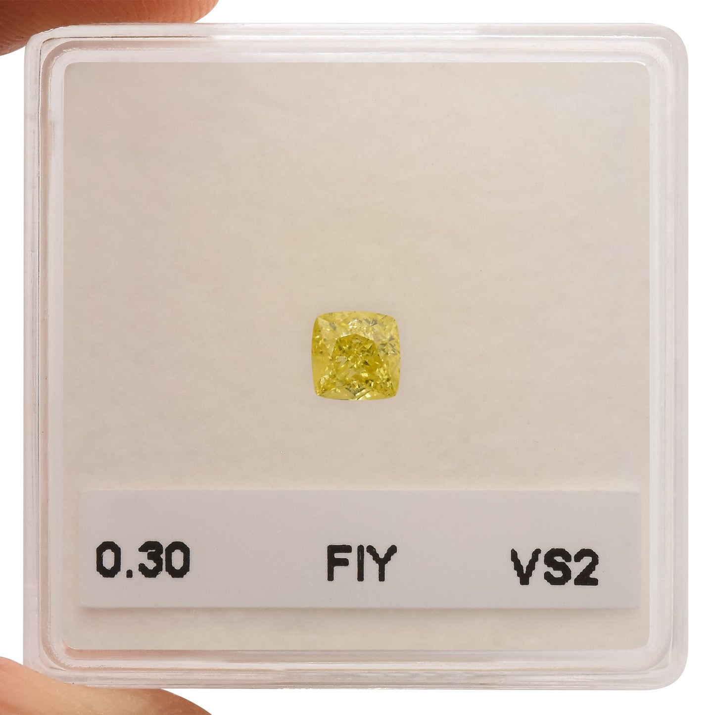 0,30 Karat Fancy Intense Yellow Cushion Diamond VS2 GIA