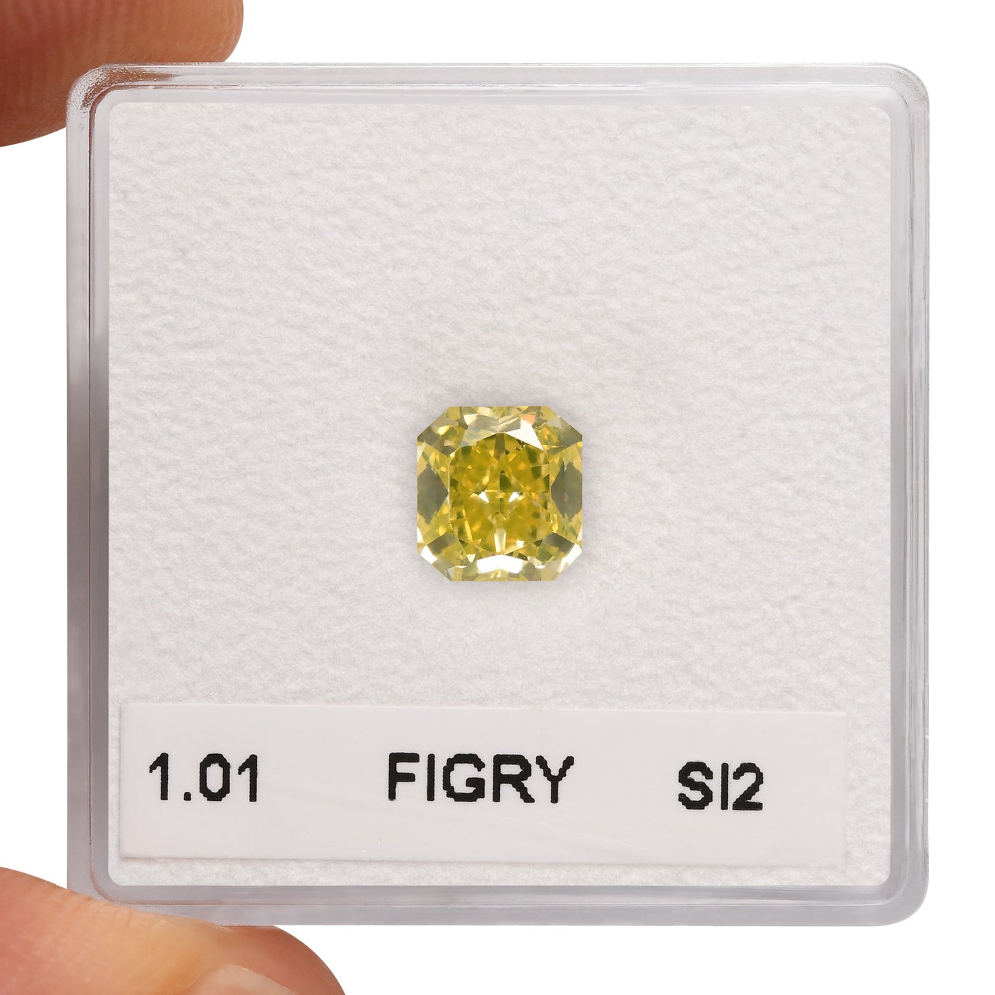 1,01 Karat Fancy Intense Green Yellow Radiant Diamant SI2 GIA