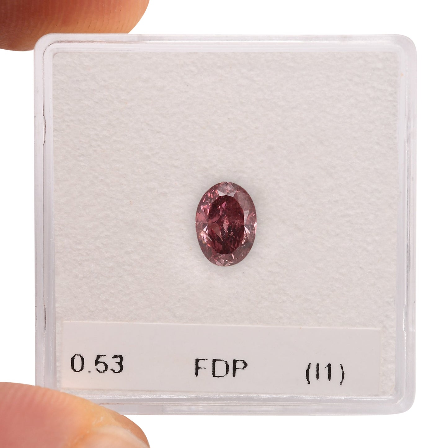 0,53 Karat Fancy Deep Pink Ovaler Diamant (I1) GIA