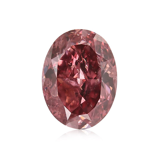 0.53 Carat Fancy Deep Pink Oval Diamond (I1) GIA