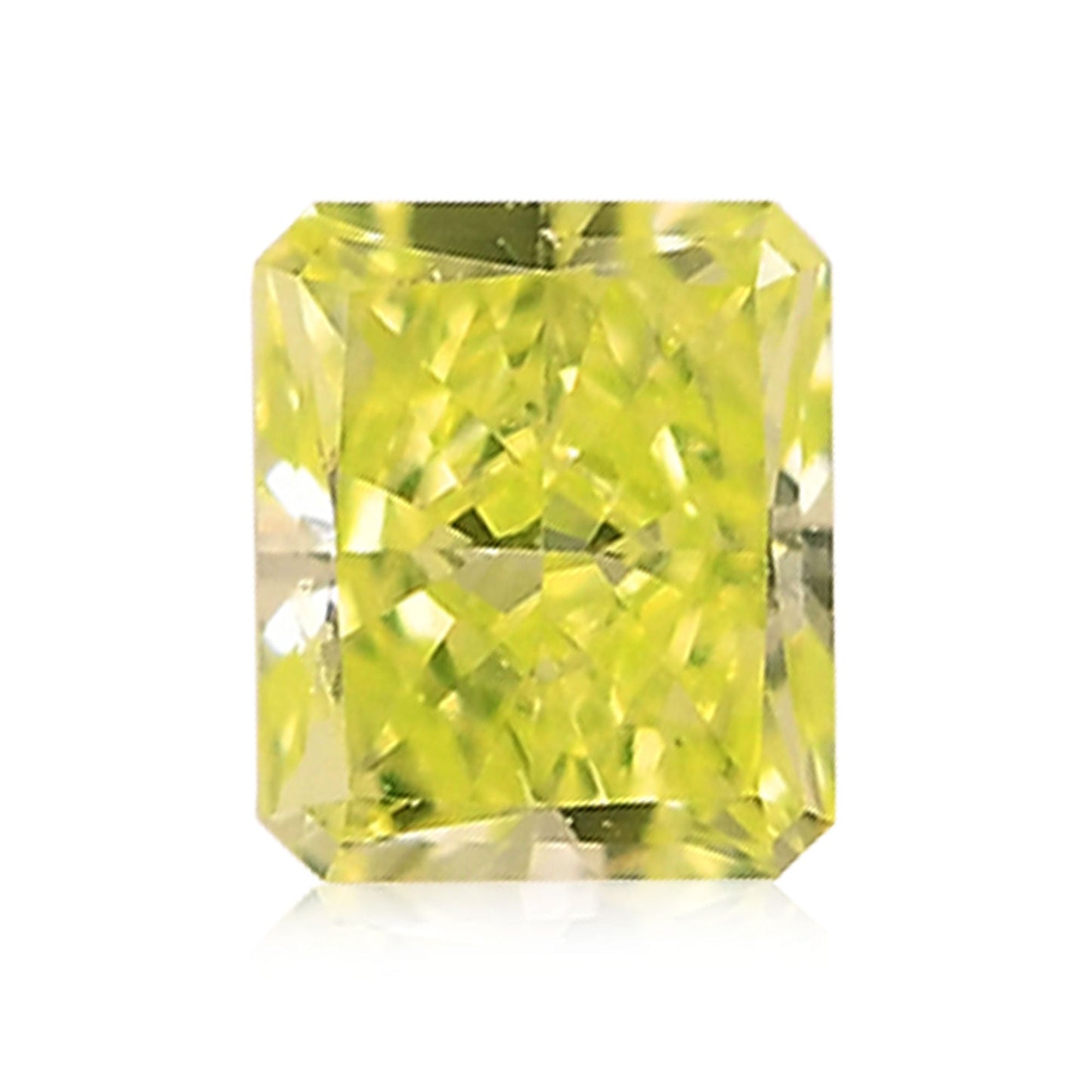 0,10 Karat Fancy Intense Yellow Green Radiant (VS1) GIA