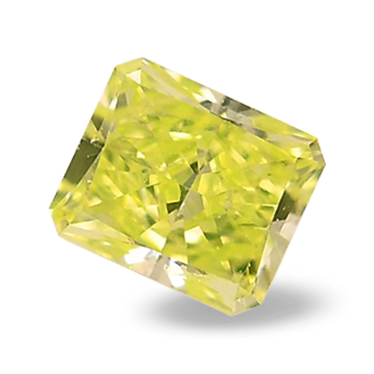 0,10 Karat Fancy Intense Yellow Green Radiant (VS1) GIA