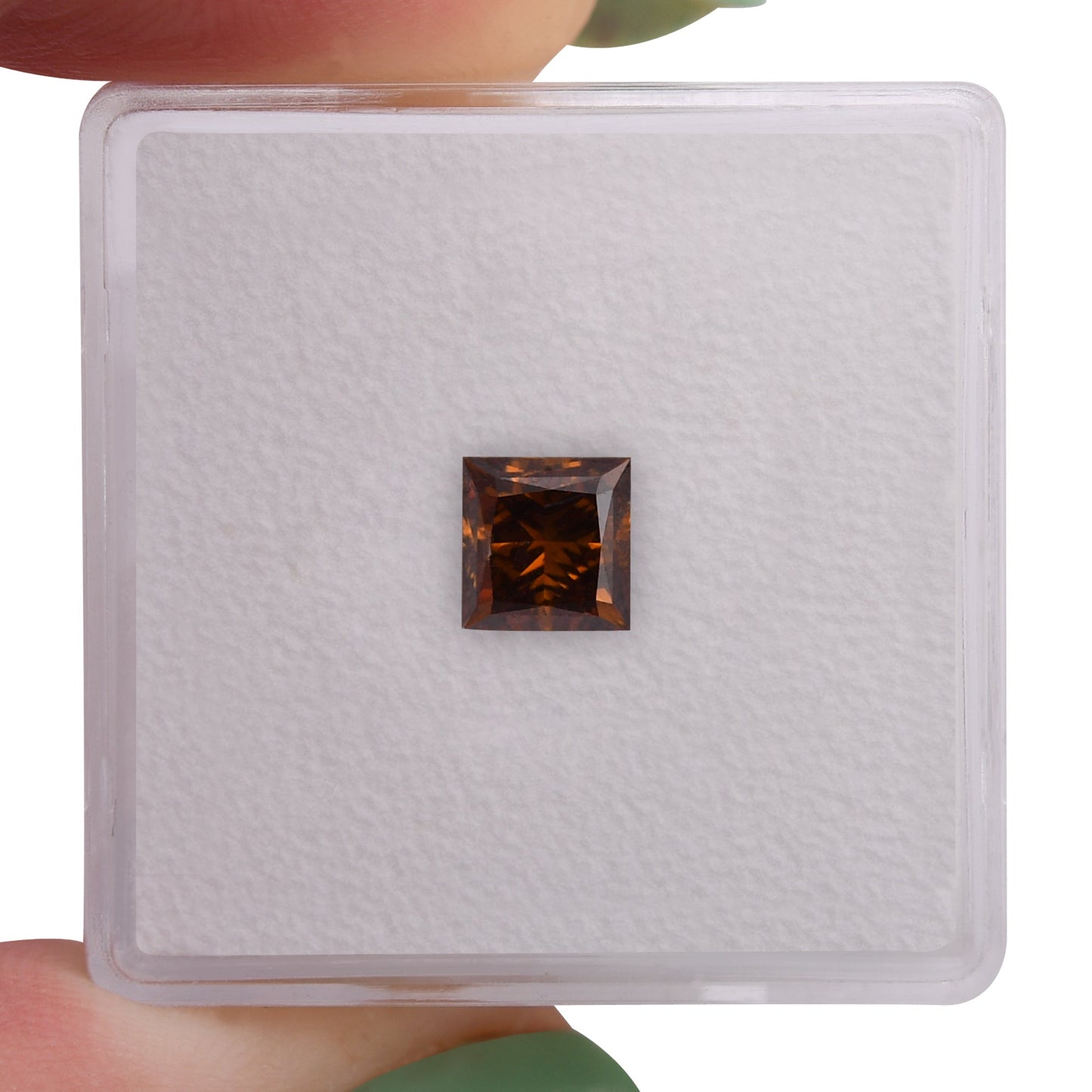 1.01 Carat Fancy Deep Orange Brown Princess Diamond SI2 GIA