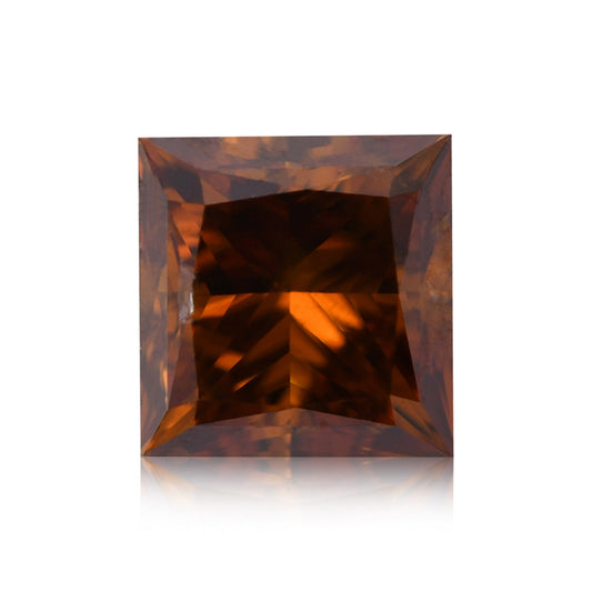 1,01 Karat Fancy Deep Orange Brown Princess Diamant SI2 GIA