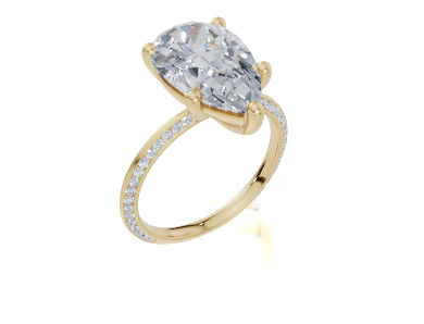 18ct Pear 4.00Carat D/E/F-LG VS/VVS Knife Edge Channel 4Pr  Diamond Ring