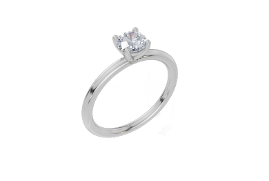 18ct Round 0.30Carat G/H-CC SI Plain Plain 4Pr  Diamond Ring