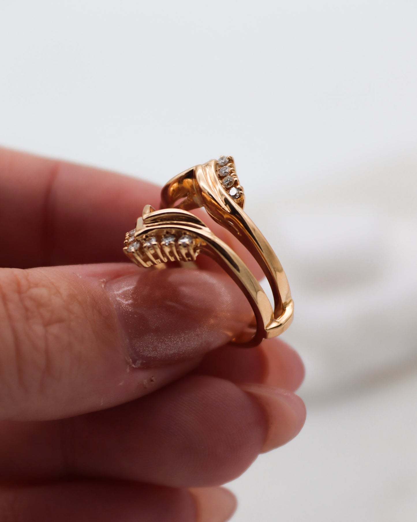 Vintage-Ring Yvonne – Doppelring mit Brillanten in 585/-Gelbgold