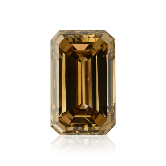 3,01 Karat Fancy Yellow Brown Emerald Diamond I1 GIA