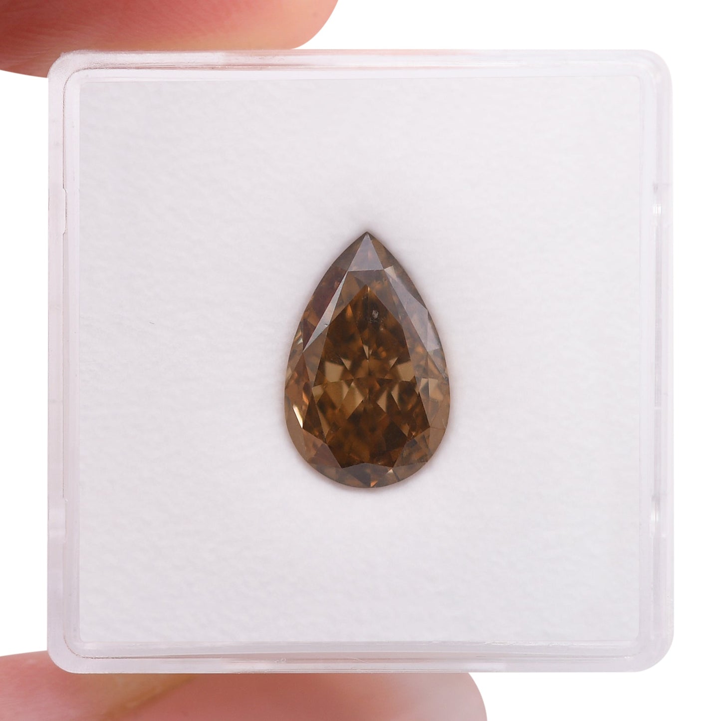 3.02 Carat Fancy Deep Brown Orange Pear Diamond VS1 GIA