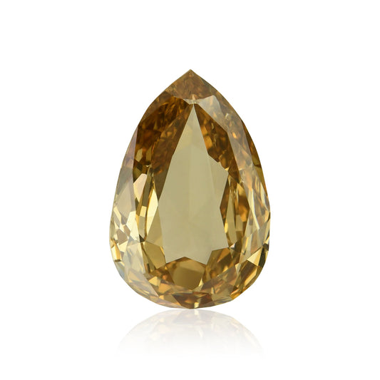 3,04 Karat Fancy Deep Brown Yellow Pear Diamond SI1 GIA
