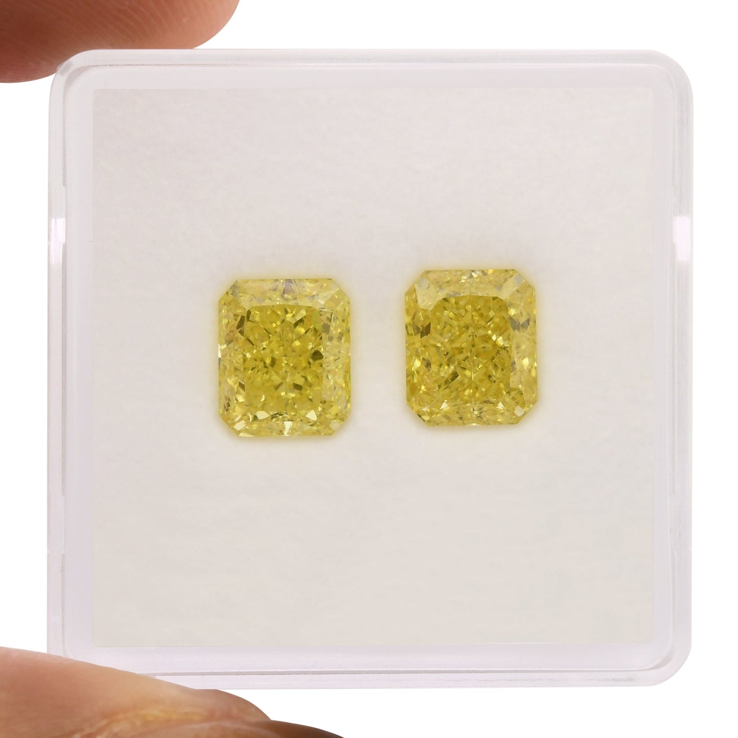 3.04 Carat Fancy Intense Yellow Radiant Diamonds VS1 GIA