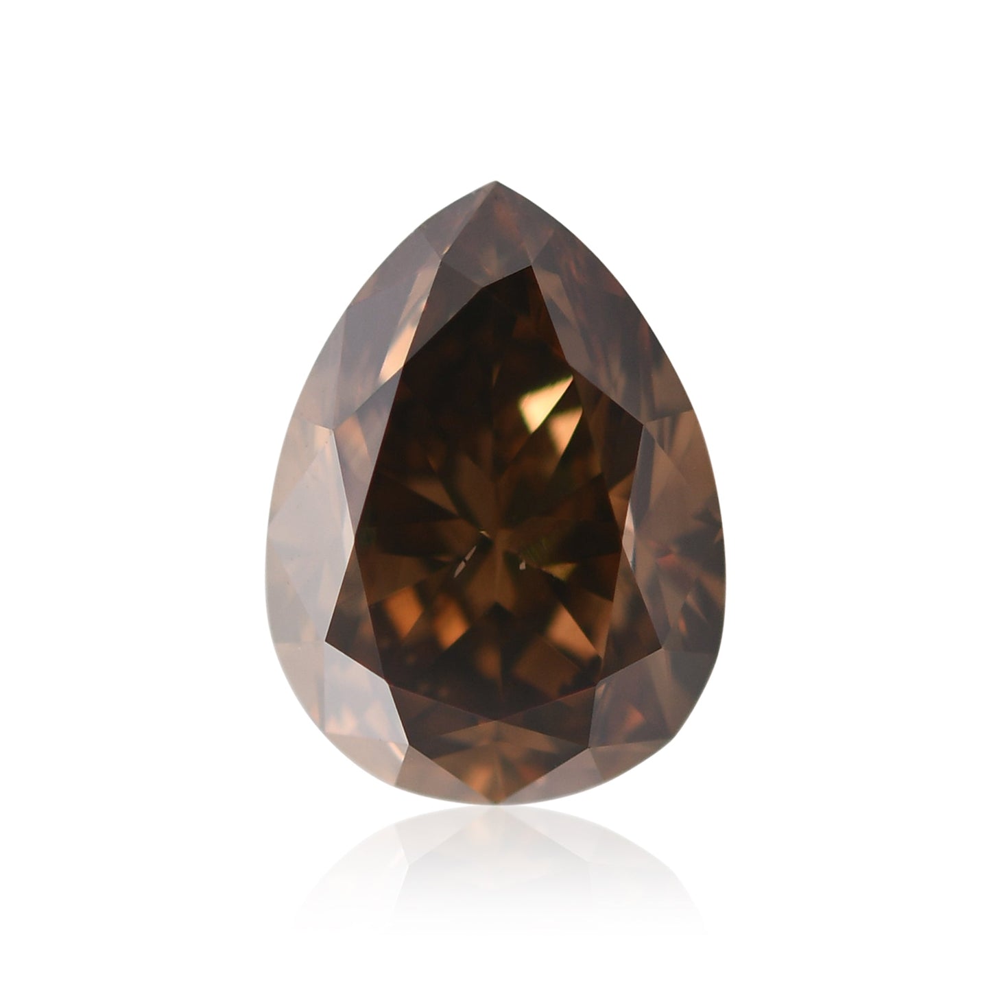 3,07 Karat Fancy Dark Orange Brown Birnenförmiger Diamant SI1 GIA