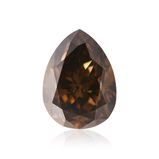 3,07 Karat Fancy Dark Orange Brown Birnenförmiger Diamant SI1 GIA