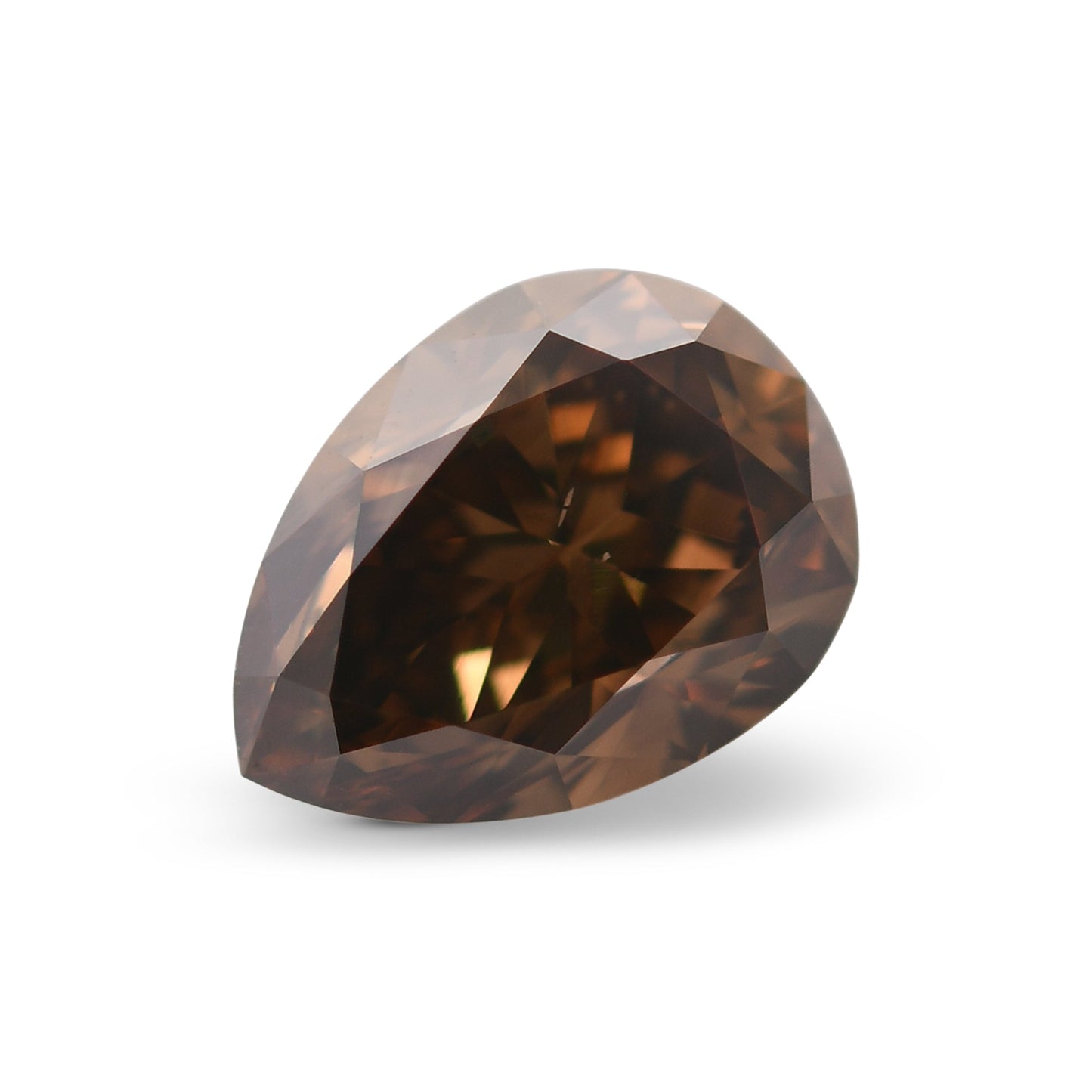 3,07 Karat Fancy Dark Orange Brown Birnenförmiger Diamant SI1 GIA