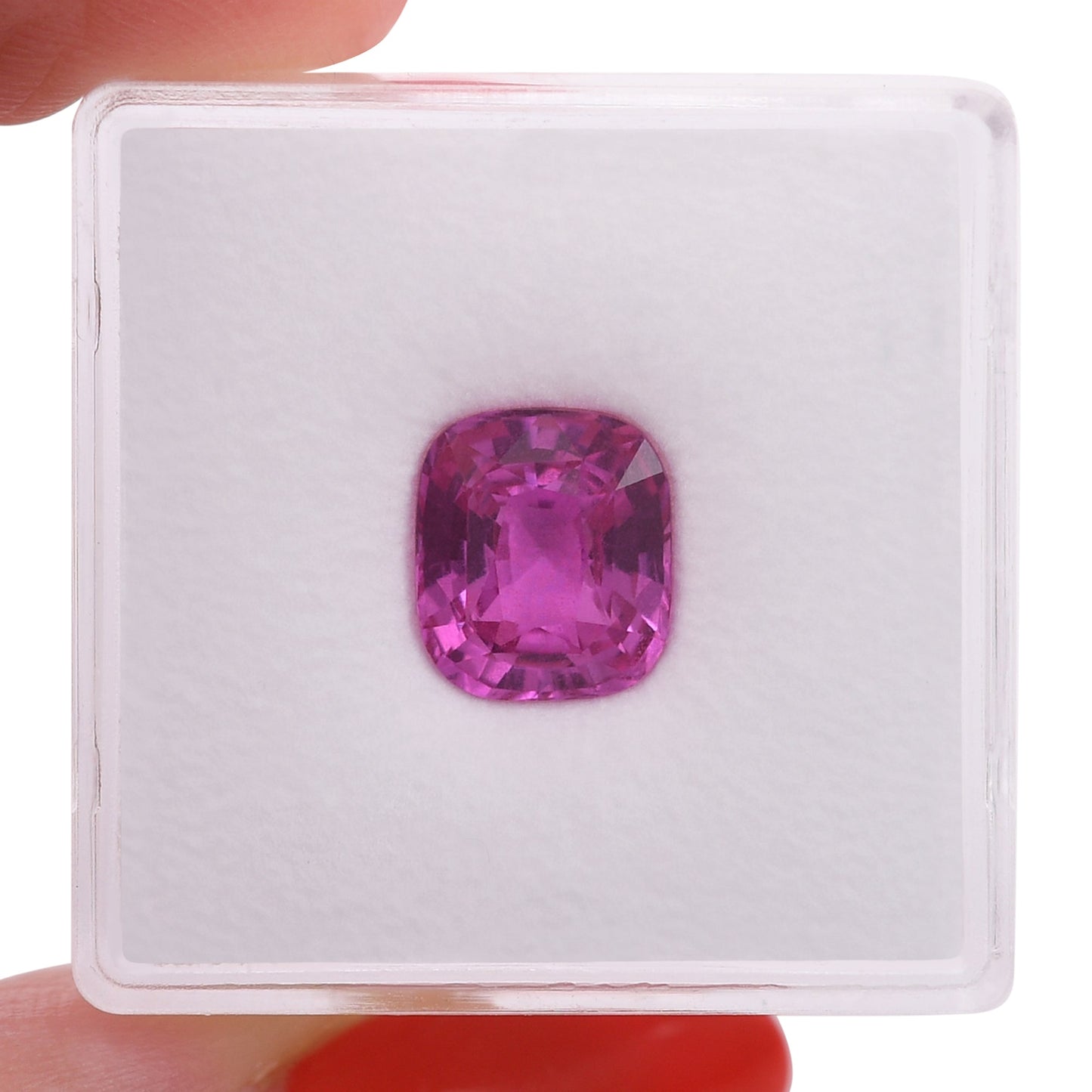 3,08 Karat rosafarbener MADAGASCAR Cushion Sapphire CD