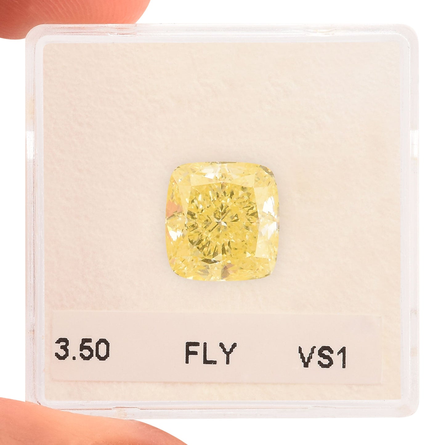 3,50 Karat Fancy Light Yellow Cushion Diamond VS1 GIA