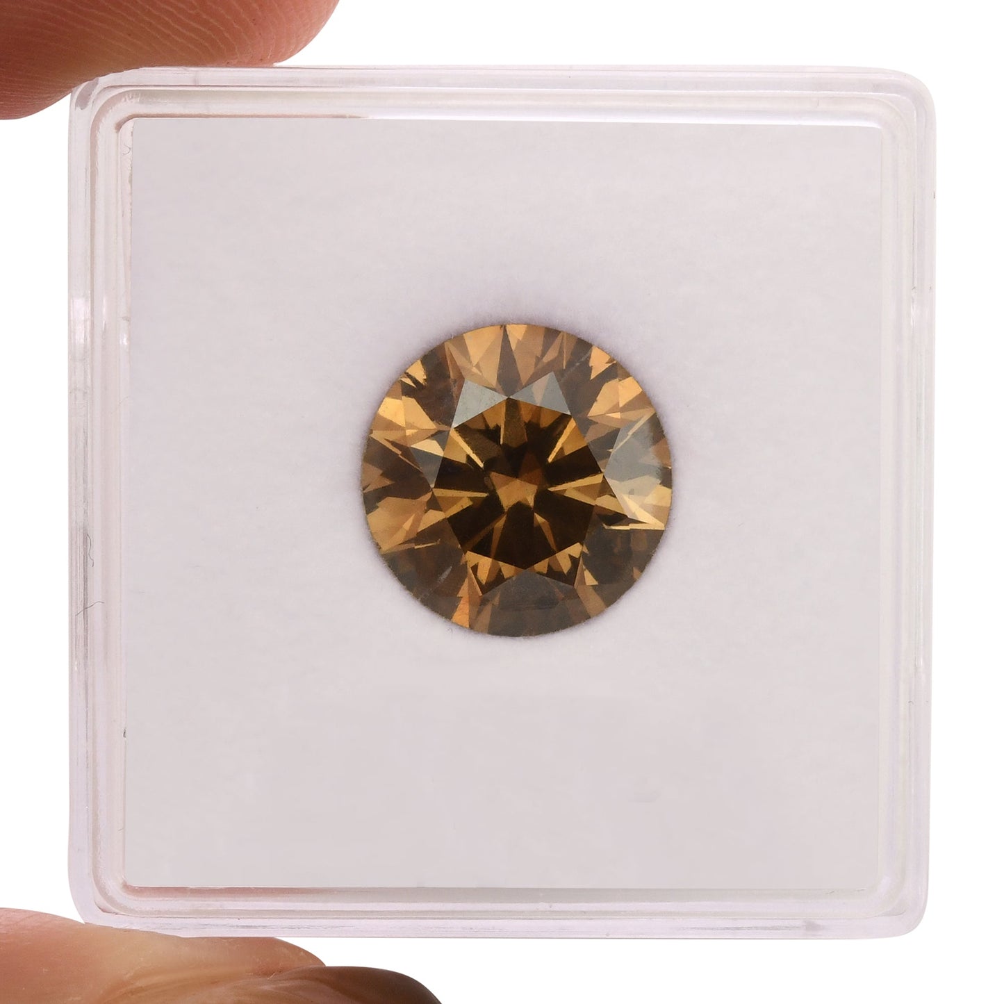 3,61 Karat Fancy Dark Orange Brown Round Diamond SI1 GIA